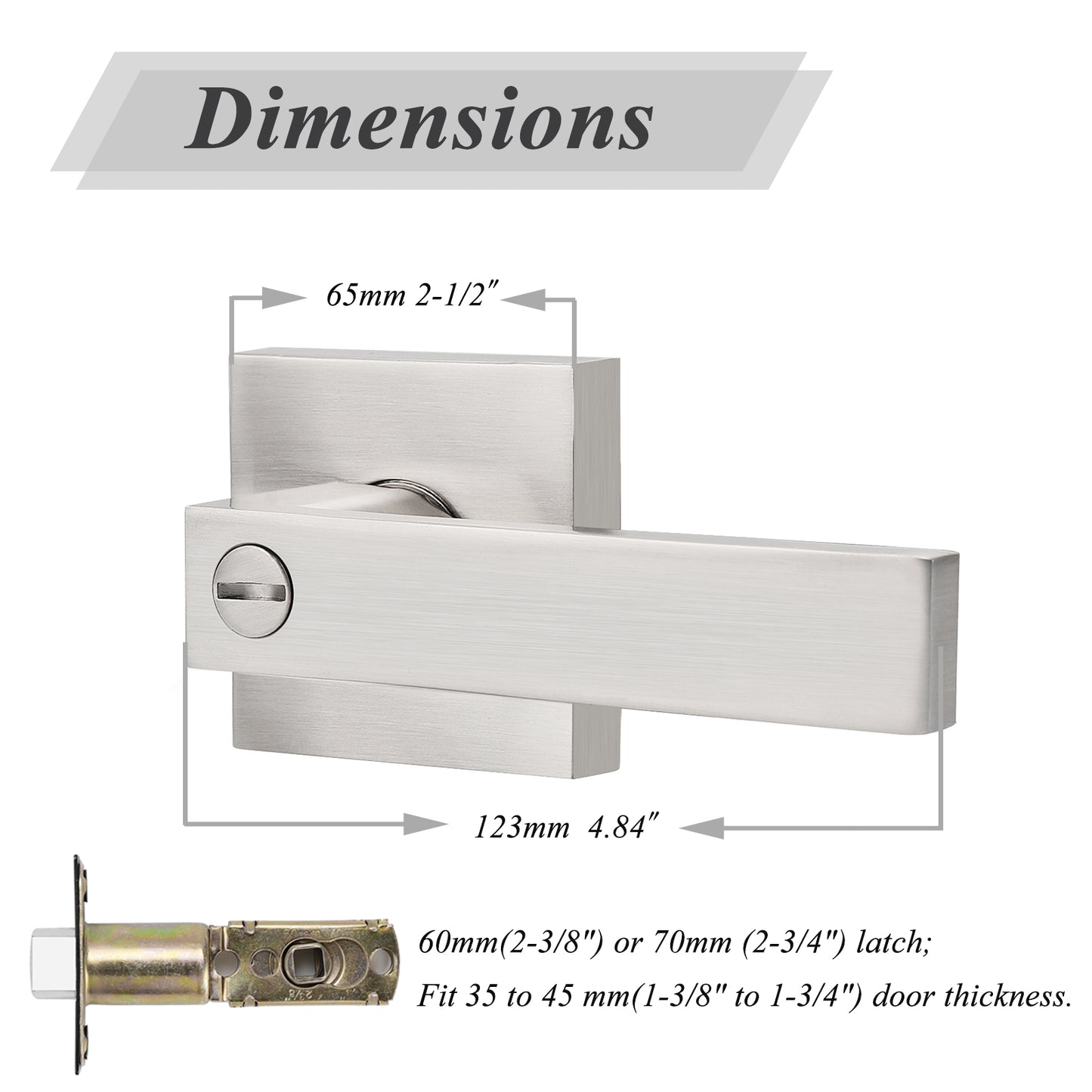 High Quality Heavy Duty Door Levers Satin Nickel Finish Privacy Door Handle Locks for Bedroom Bathroom DL01SNBK - Probrico