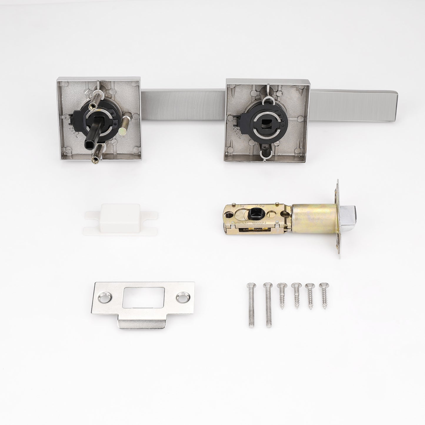 Front Door Levers and Double Cylinder Deadbolts Lock Set (Keyed Alike), Satin Nickel Finish - Probrico