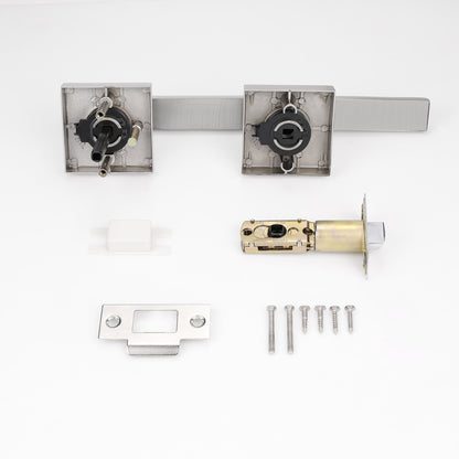 Front Door Levers and Double Cylinder Deadbolts Lock Set (Keyed Alike), Satin Nickel Finish - Probrico