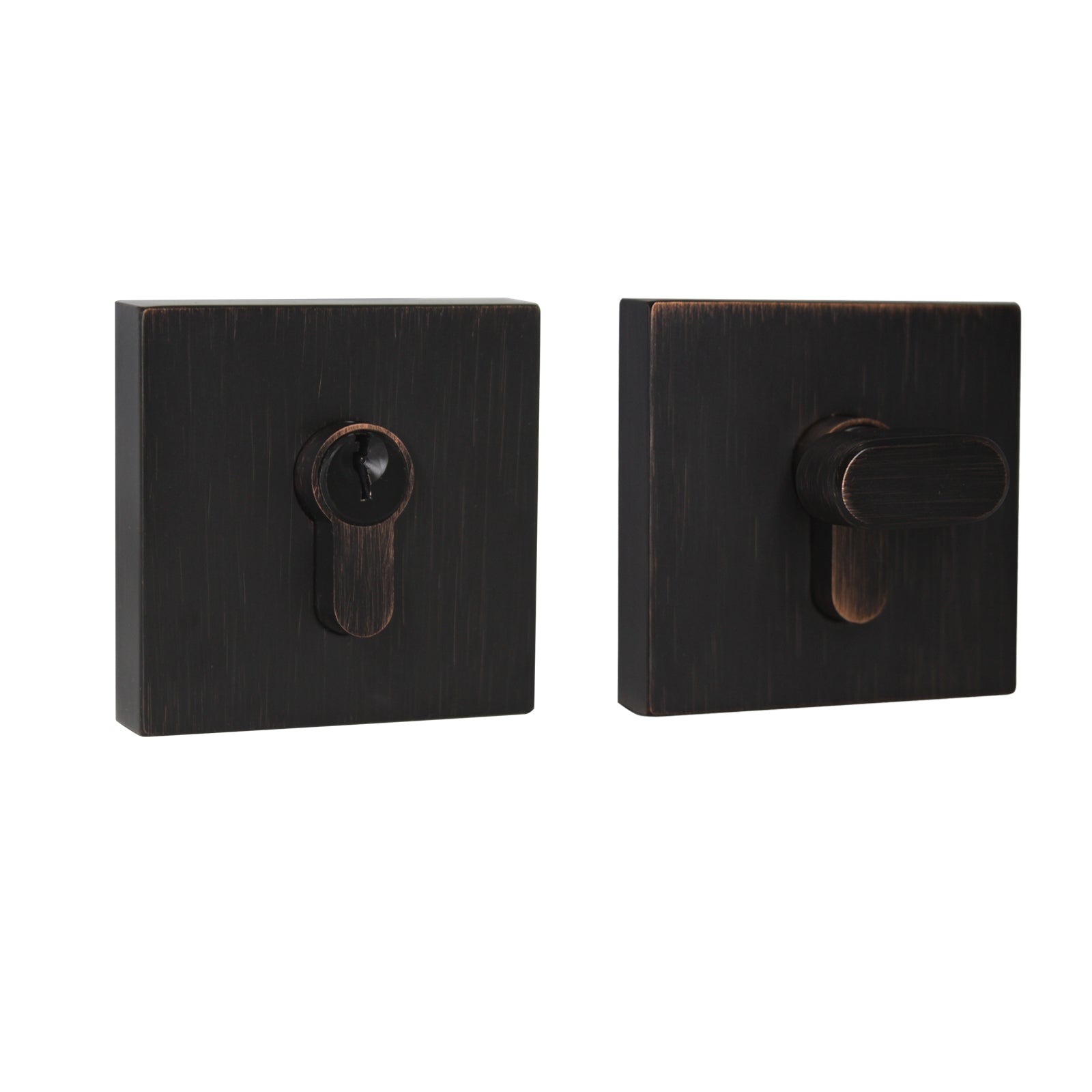 Square Design Door Deadbolt with Single Cylinder Lock Oil Rubbed Bronze Finish DLD105ORB - Probrico