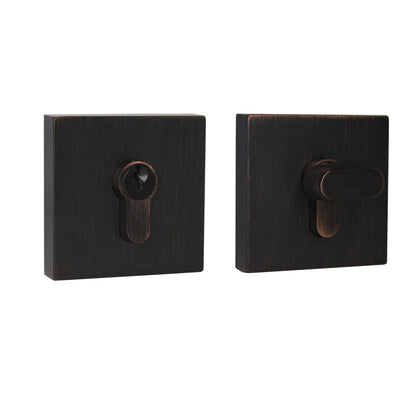 Square Design Door Deadbolt with Single Cylinder Lock Oil Rubbed Bronze Finish DLD105ORB - Probrico