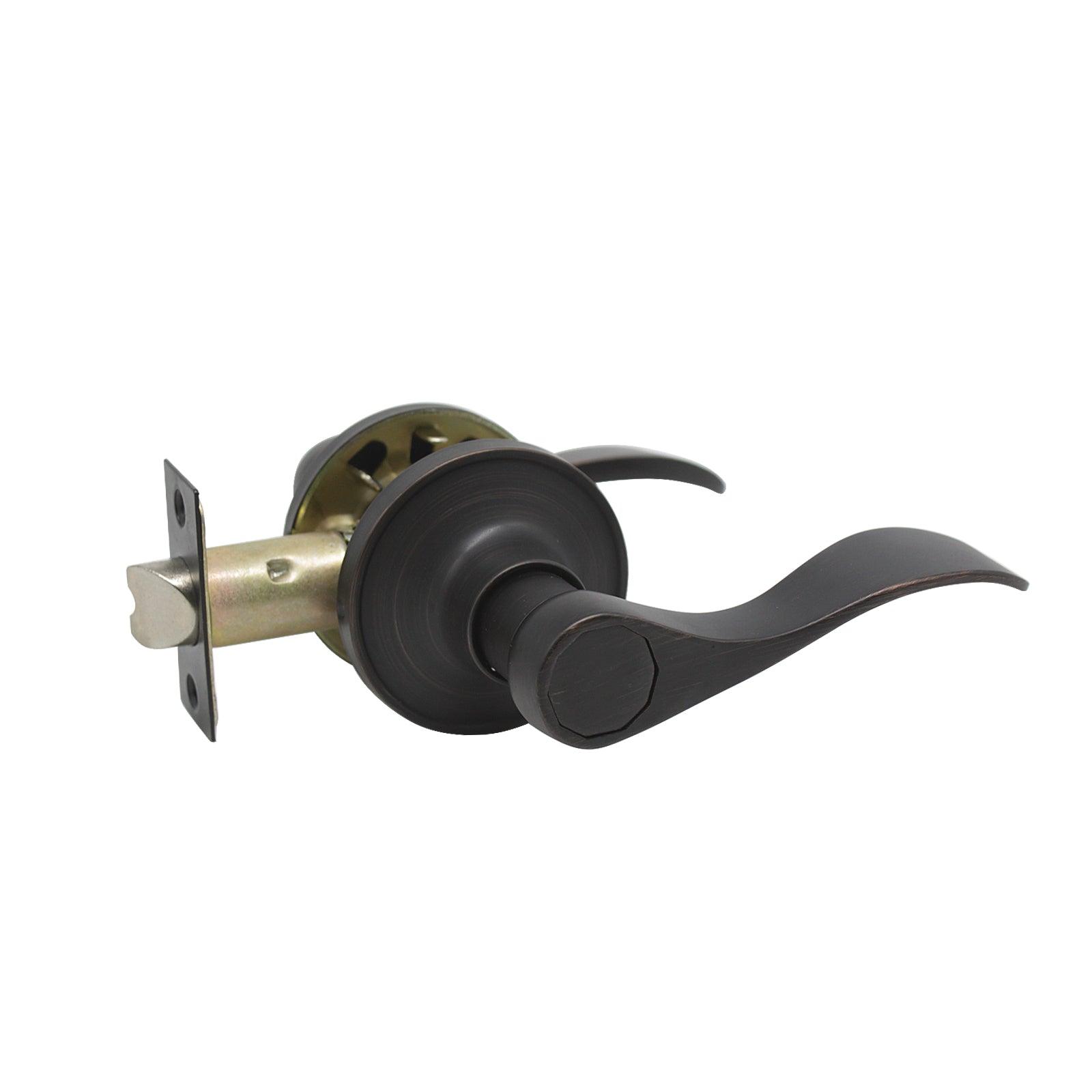 Wave Style Door Handle Keyed Entry/Privacy/Passage/Dummy Door Lock Levers, Oil Rubbed Bronze DL12061ORB - Probrico