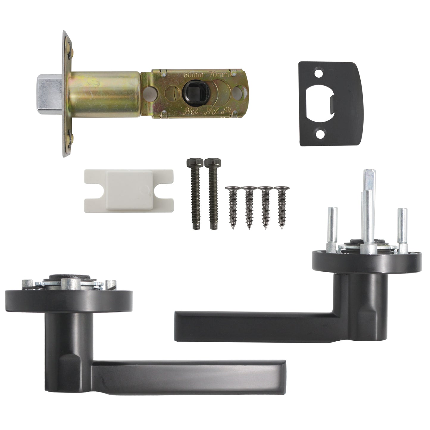 Heavy Duty Door Handles Black Finish, Straight Lever Style Door Lever, Entry Keyed Alike/Privacy Lock, Passage/Dummy HandleDL1637BK - Probrico