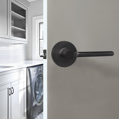 Heavy Duty Door Handles Black Finish, Straight Lever Style Door Lever, Entry Keyed Alike/Privacy Lock, Passage/Dummy HandleDL1637BK - Probrico