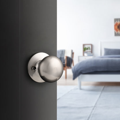 Satin Nickel Closet Hallway Passage Door Knob with Universal Latch DL5766SNPS - Probrico
