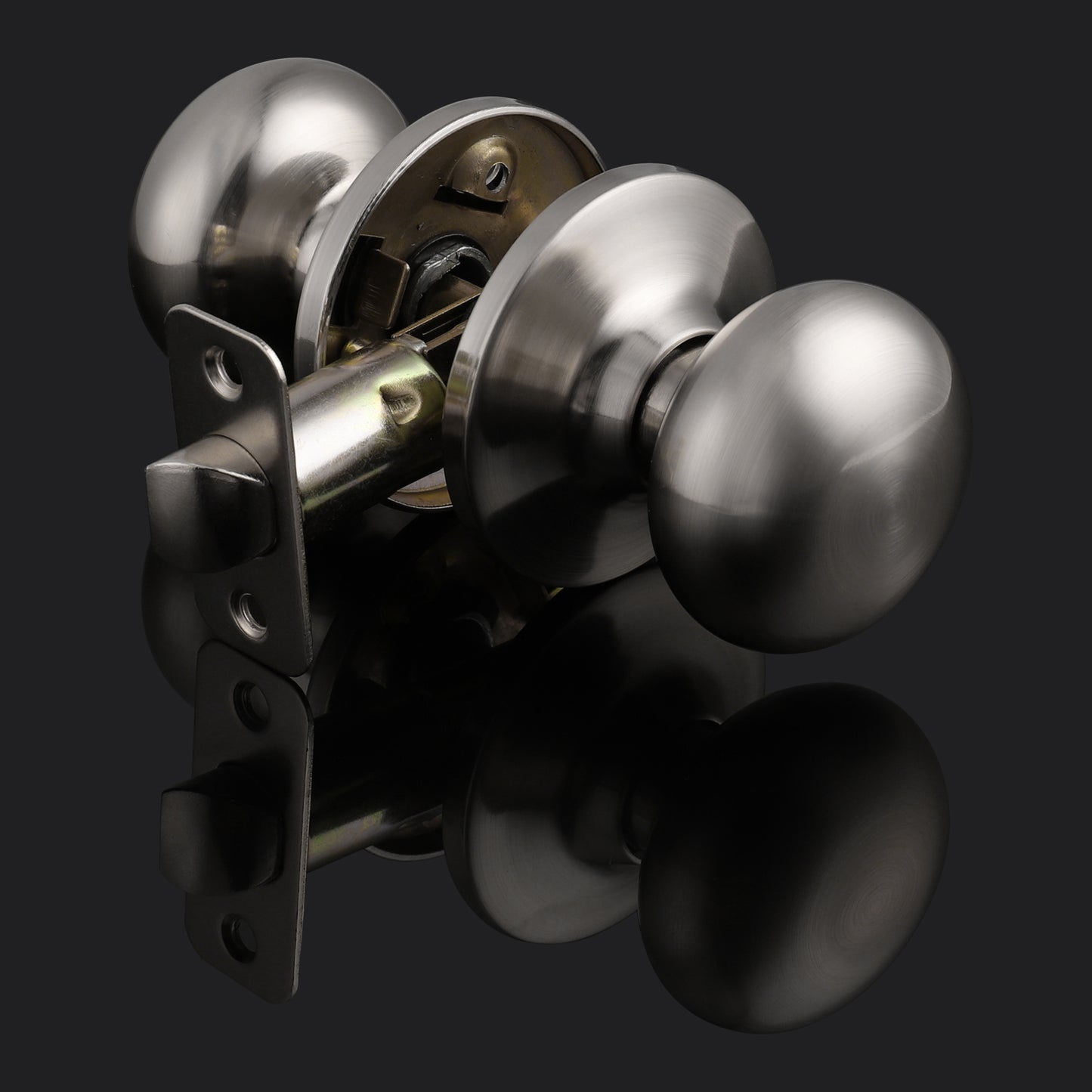 Satin Nickel Closet Hallway Passage Door Knob with Universal Latch DL5766SNPS - Probrico
