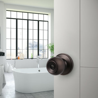 Round Ball Knobs Privacy Door Lock Knob, Oil Rubbed Bronze Finish DL607ORBBK - Probrico