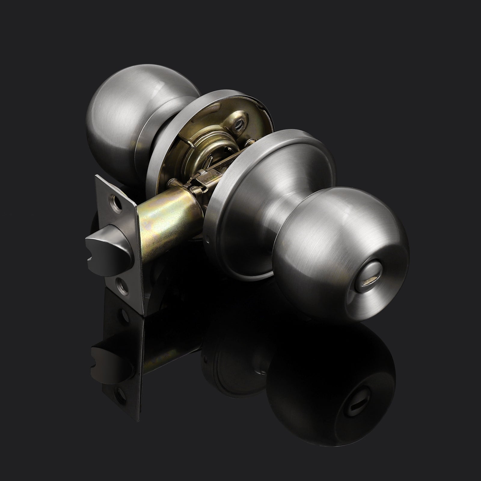 Satin Nickel Round Ball Knobs Keyed Entry/Privacy/Passage/Dummy Door Lock Knob, Satin Nickel Finish DL607SN - Probrico