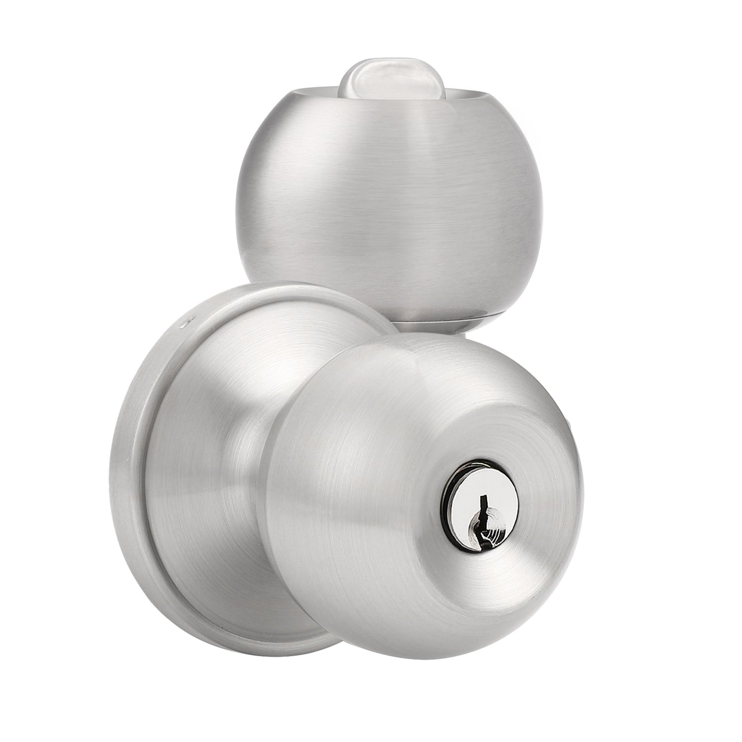 Satin Nickel Round Ball Knobs Keyed Entry/Privacy/Passage/Dummy Door Lock Knob, Satin Nickel Finish DL607SN - Probrico