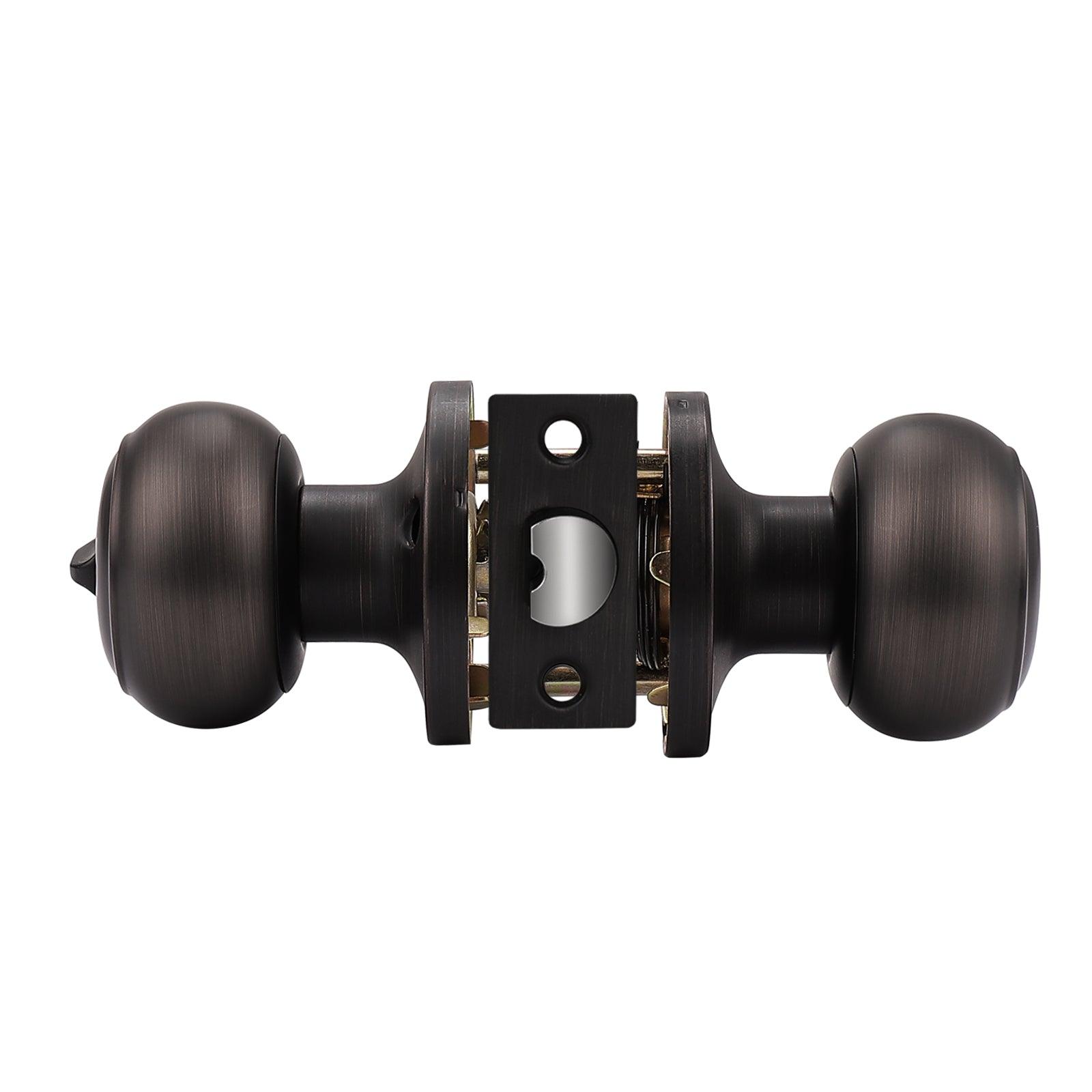 Flat Ball Knobs Keyed Alike/Entry Keyed/Privacy/Passage/Dummy Door Lock Knob, Oil Rubbed Bronze Finish DL609ORB - Probrico