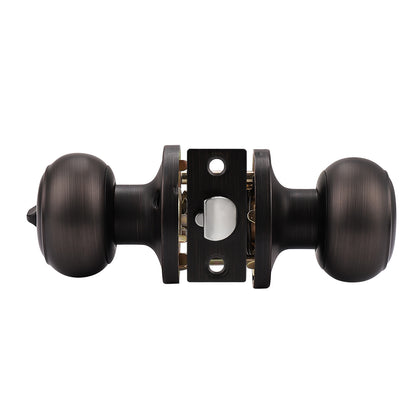 Keyed Entry Door Knob Lock, Oil Rubbed Bronze Finish, Flat Ball Knobs DL609ORBET - Probrico