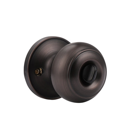 Keyed Entry Door Knob Lock, Oil Rubbed Bronze Finish, Flat Ball Knobs DL609ORBET - Probrico