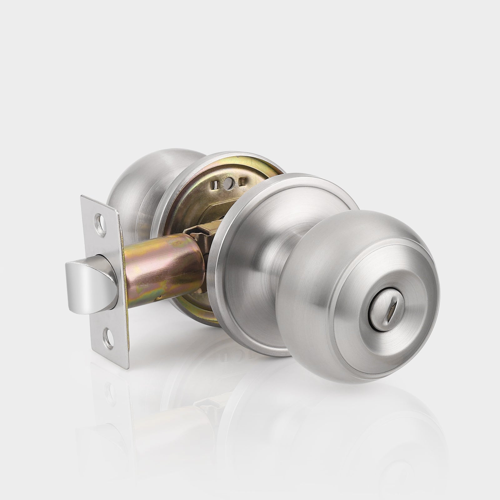 Flat Ball Knobs Privacy Door Lock Knobs Satin Nickel Finish DL609SNBK - Probrico