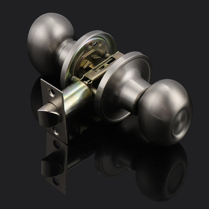 Egg Knob with Round Rose, Satin Nickel Hall/Closet Passage Door Lock Knobs DL692SNPS - Probrico