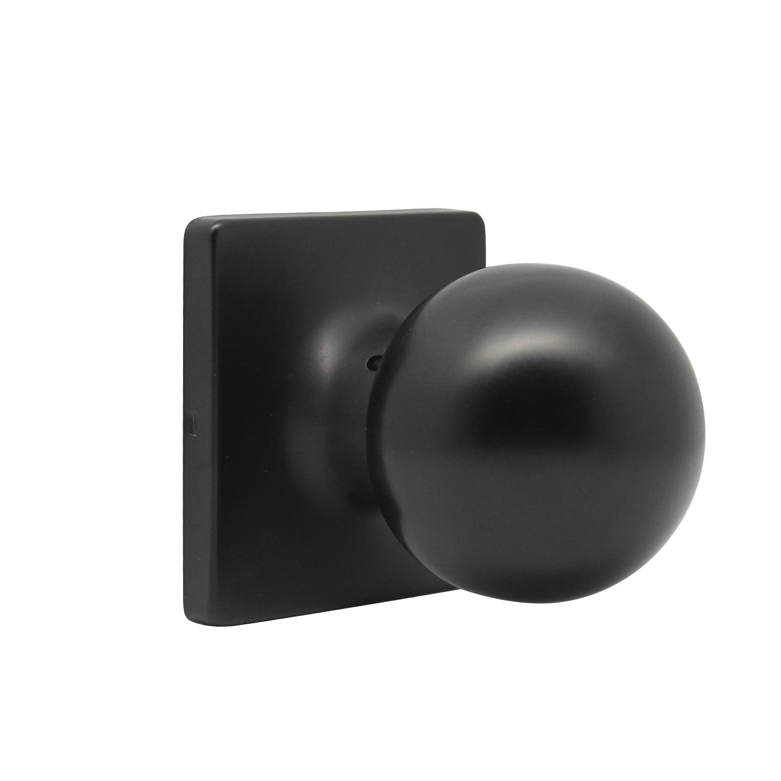 Round Ball Knob with Square Rosette, Interior Passage Door Knobs Black DLS07BKPS - Probrico