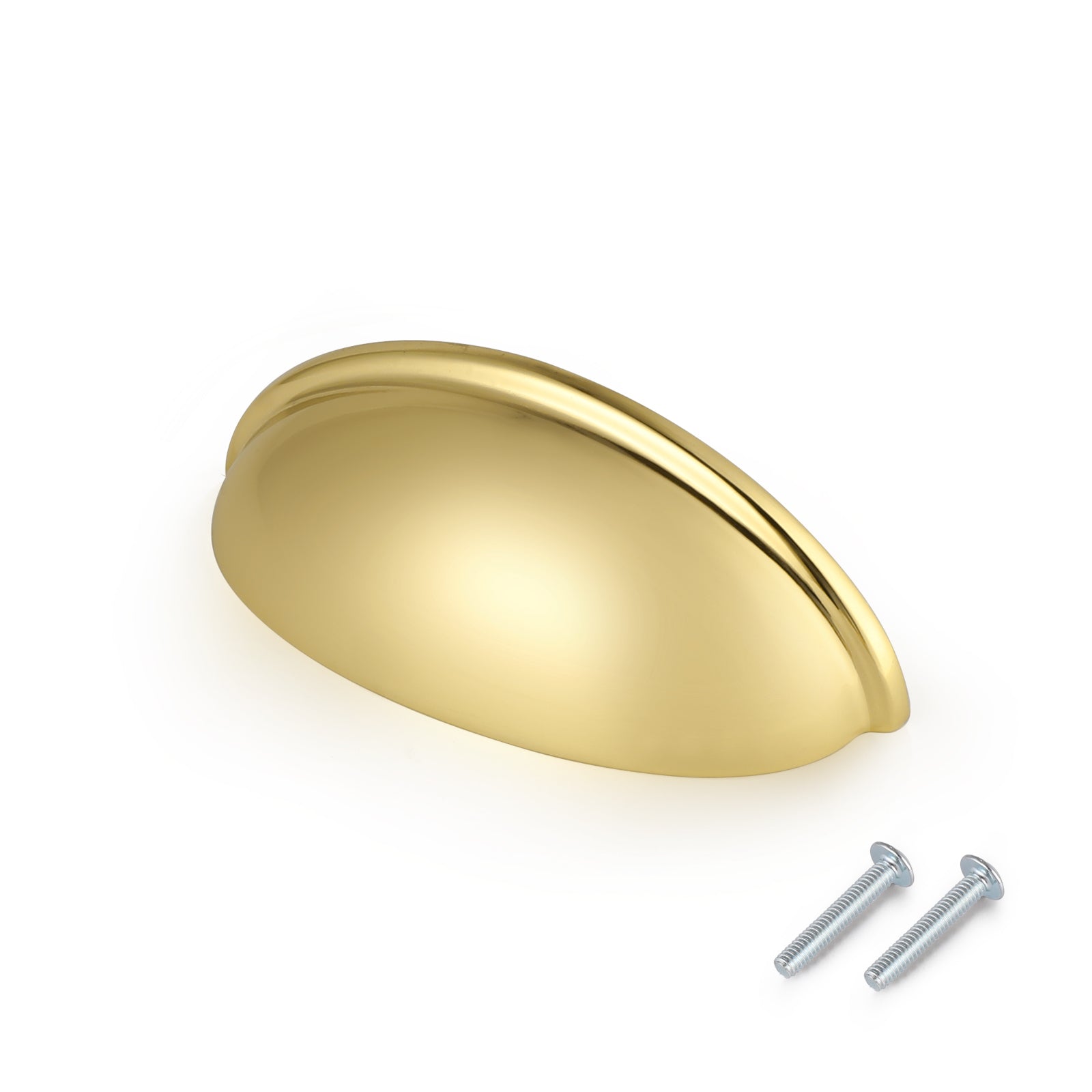 Cup Pull Knobs Gold Finish Shell Style Cabinet Handles 3 inch 76mm PD82981HGD - Probrico