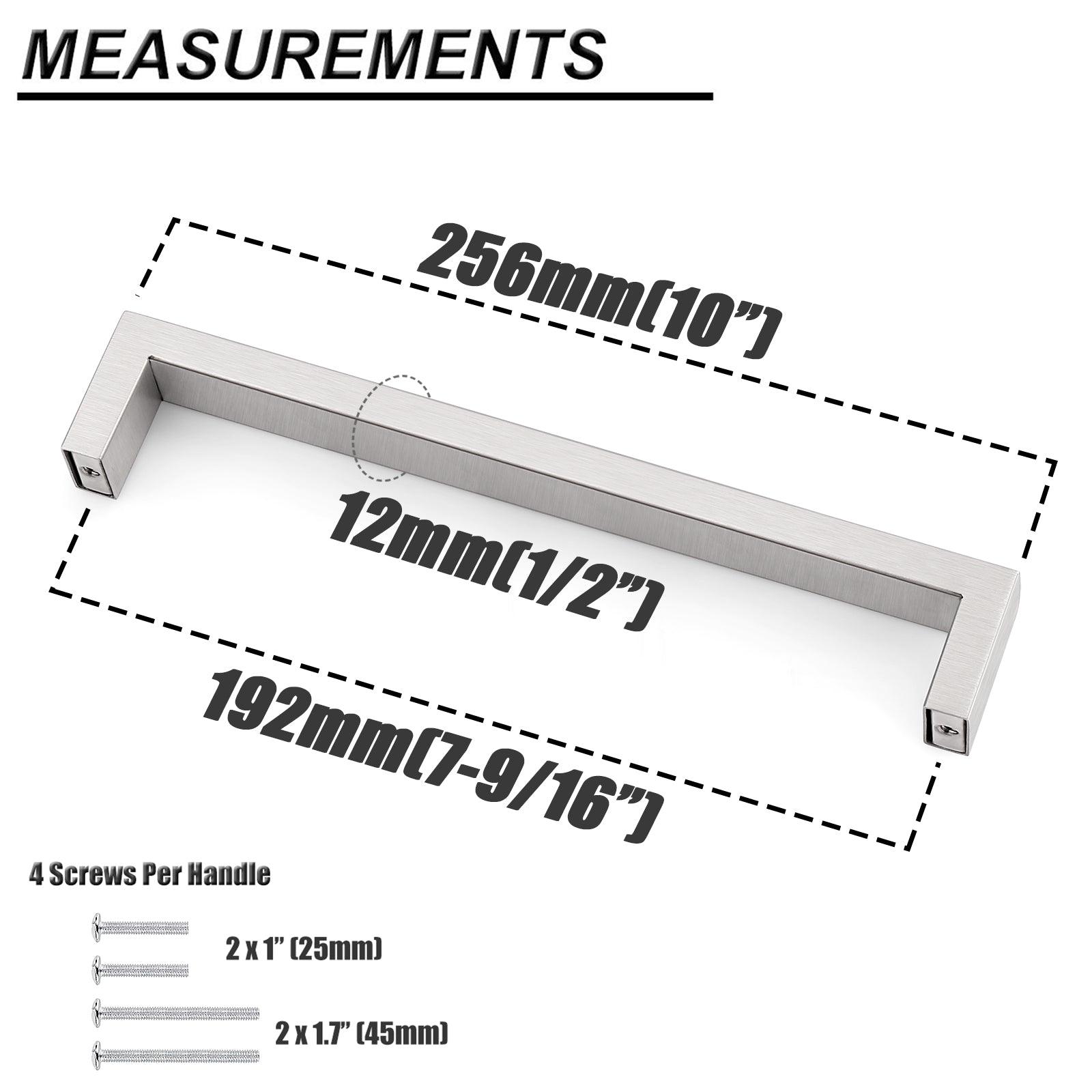 20mm Square Bar Cabinet Handles and Pulls Brushed Nickel Finish Kitchen Hardware PDDJ30HSS - Probrico