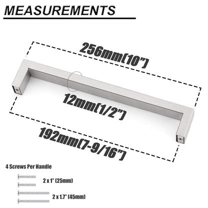 20mm Square Bar Cabinet Handles and Pulls Brushed Nickel Finish Kitchen Hardware PDDJ30HSS - Probrico