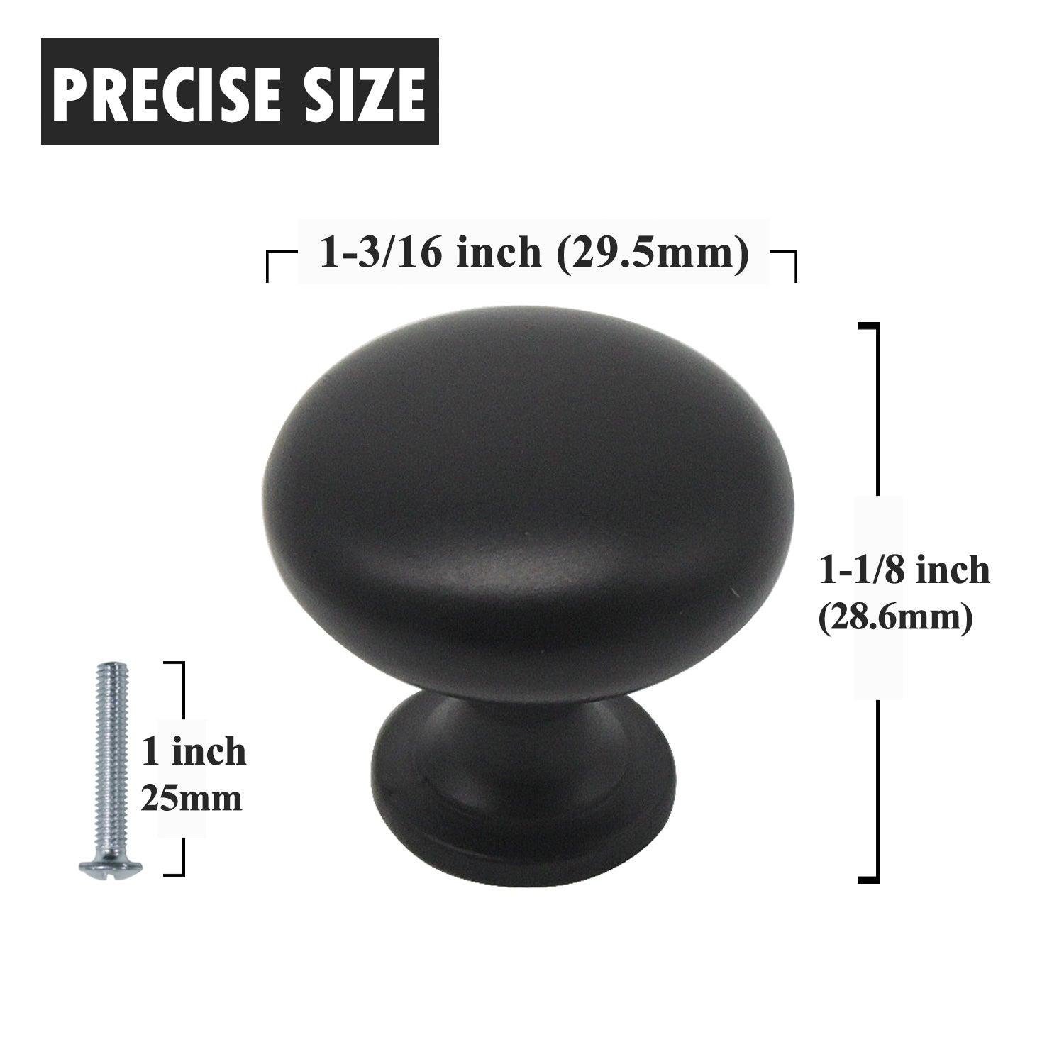 Solid Round Cabinet Knobs 1 1/5" - Champagne Brass/Black/Brushed Nickel/Polished Chrome Finish PS3910 - Probrico