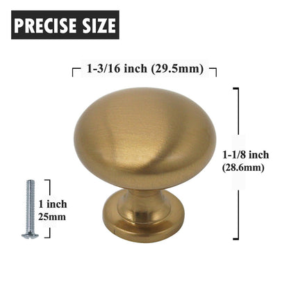 Solid Round Cabinet Knobs 1 1/5" - Champagne Brass/Black/Brushed Nickel/Polished Chrome Finish PS3910 - Probrico
