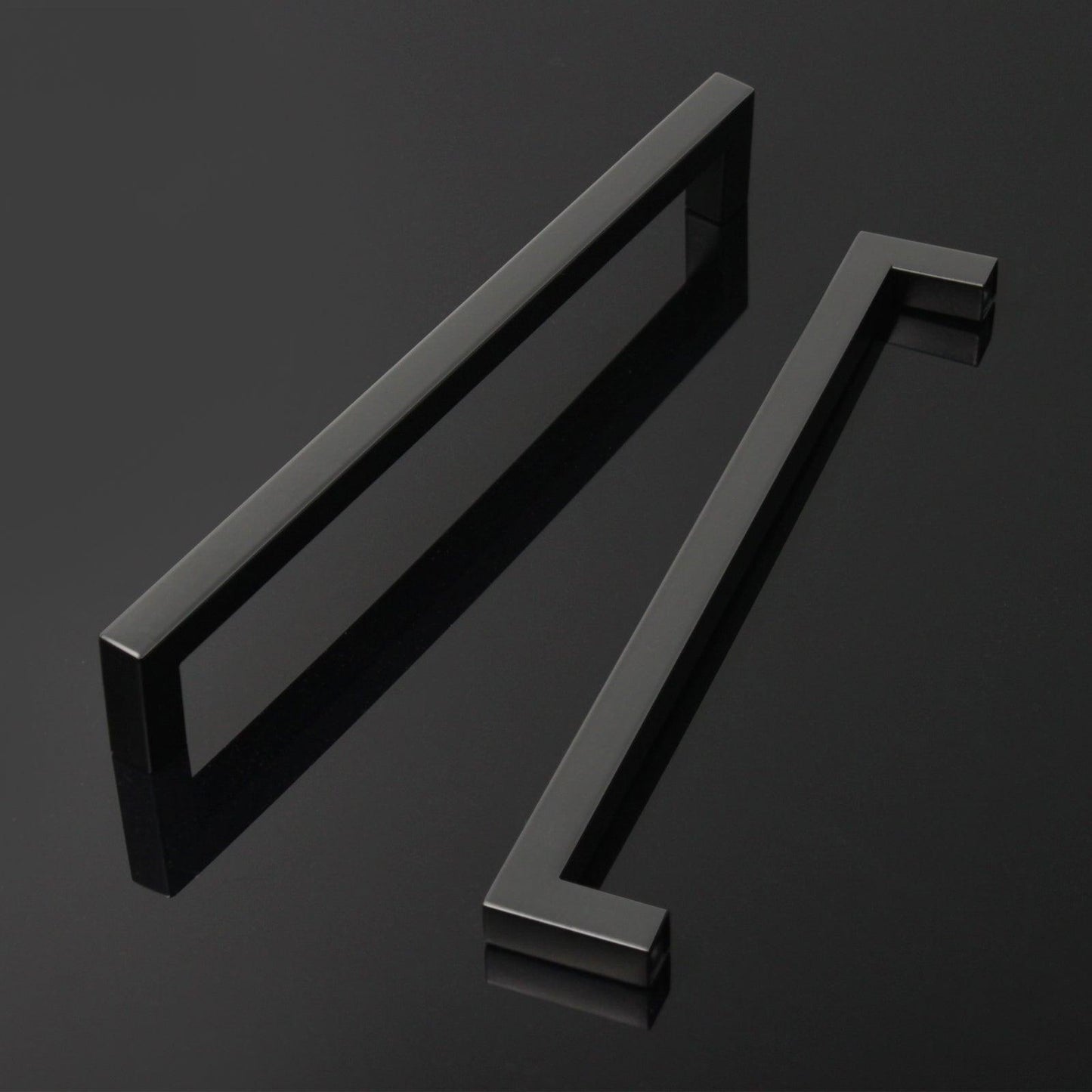 1/2" Square Bar Cabinet Handle Pulls Black Kitchen Hardware Drawer Pull and Knobs 2-12" PDDJS12HBK - Probrico