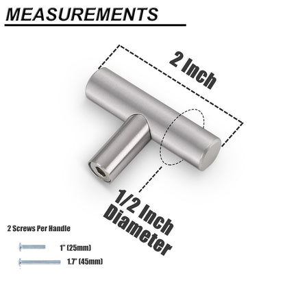 Probrico Stainless Steel Cabinet Handle Brushed Nickel Kitchen Hardware Drawer Pulls 100 Packs 2"-15" PD201HSS - Probrico