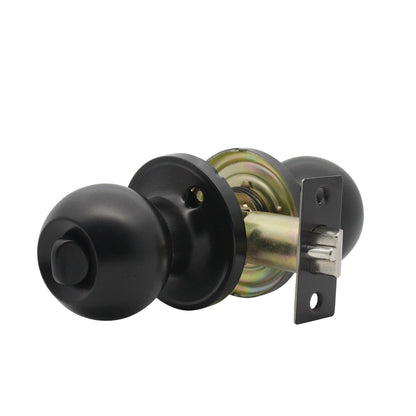 Round Ball Knobs Keyed Alike/Keyed Entry/Privacy/Passage/Dummy Door Lock Knob, Black Finish DL607BK - Probrico