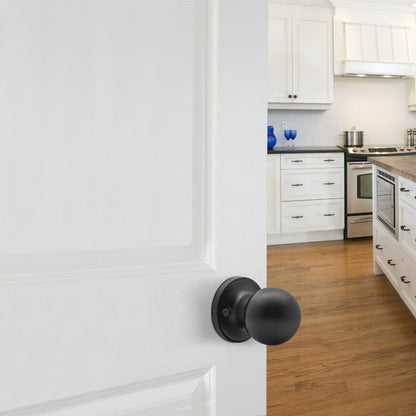 Round Ball Knobs Keyed Alike/Keyed Entry/Privacy/Passage/Dummy Door Lock Knob, Black Finish DL607BK - Probrico