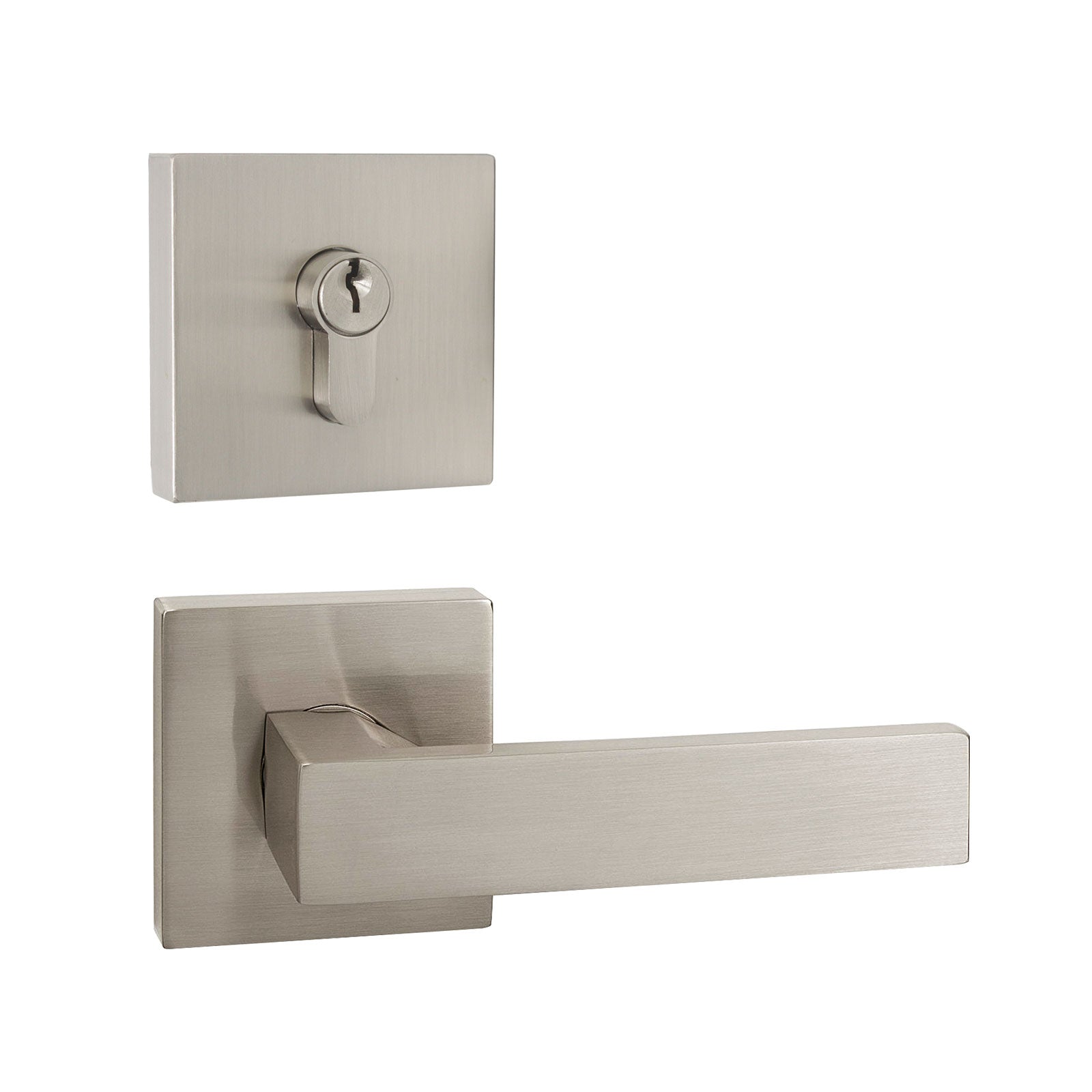 Front Door Levers and Double Cylinder Deadbolts Lock Set (Keyed Alike), Satin Nickel Finish - Probrico