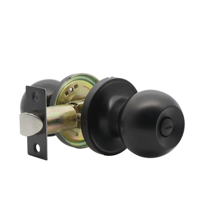 Round Ball Knobs Keyed Alike/Keyed Entry/Privacy/Passage/Dummy Door Lock Knob, Black Finish DL607BK - Probrico