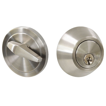 Single Cylinder Deadbolts Keyed Alike, Satin Nickel Finish - Probrico